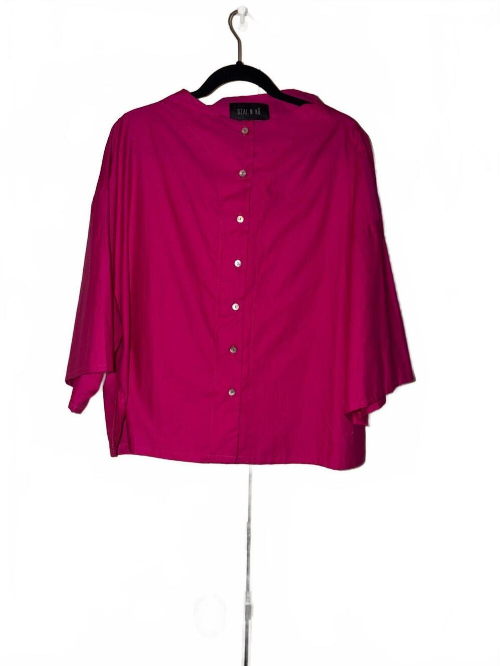 OZAI N KU Bright Pink Blouse Oversized Fit Women’s 2X